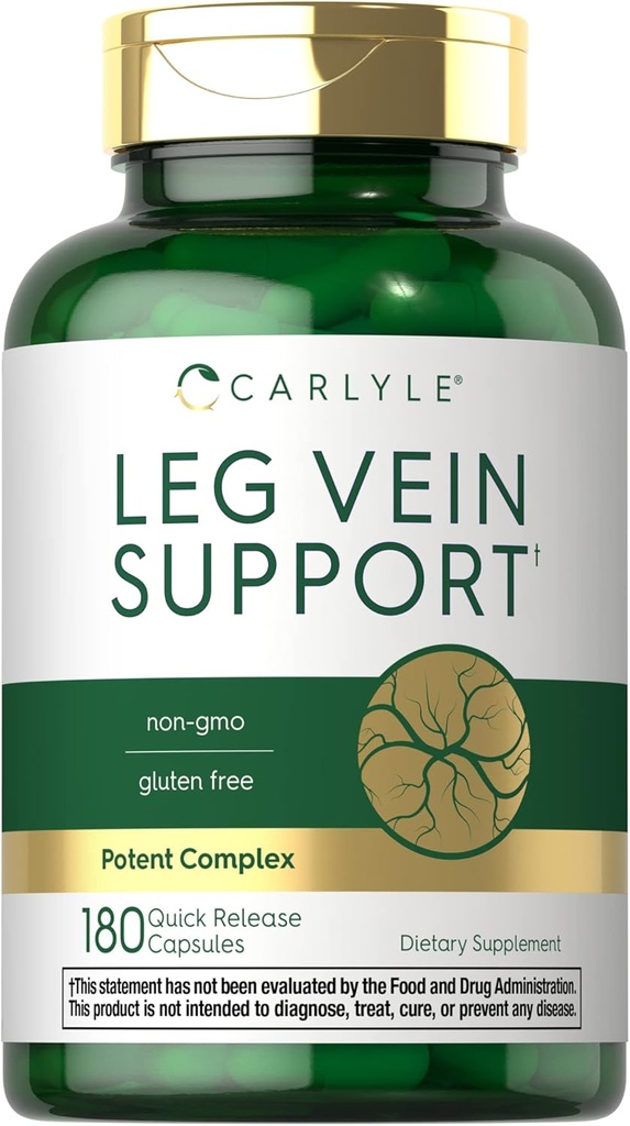 Carlyle Leg Vein Supplement | 180 Capsules | Supports Healthy Vein Function | Non-GMO, Gluten Free