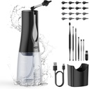 耳のワックスの取り外しのクリーニングのキット- 7 PCの耳の一突きが付いているBANKKYの電気耳の洗剤及び16取り替え可能な耳先端および3つのクリーニング モード、大人及び子供のための水力の潅漑のキット、安全及び有効