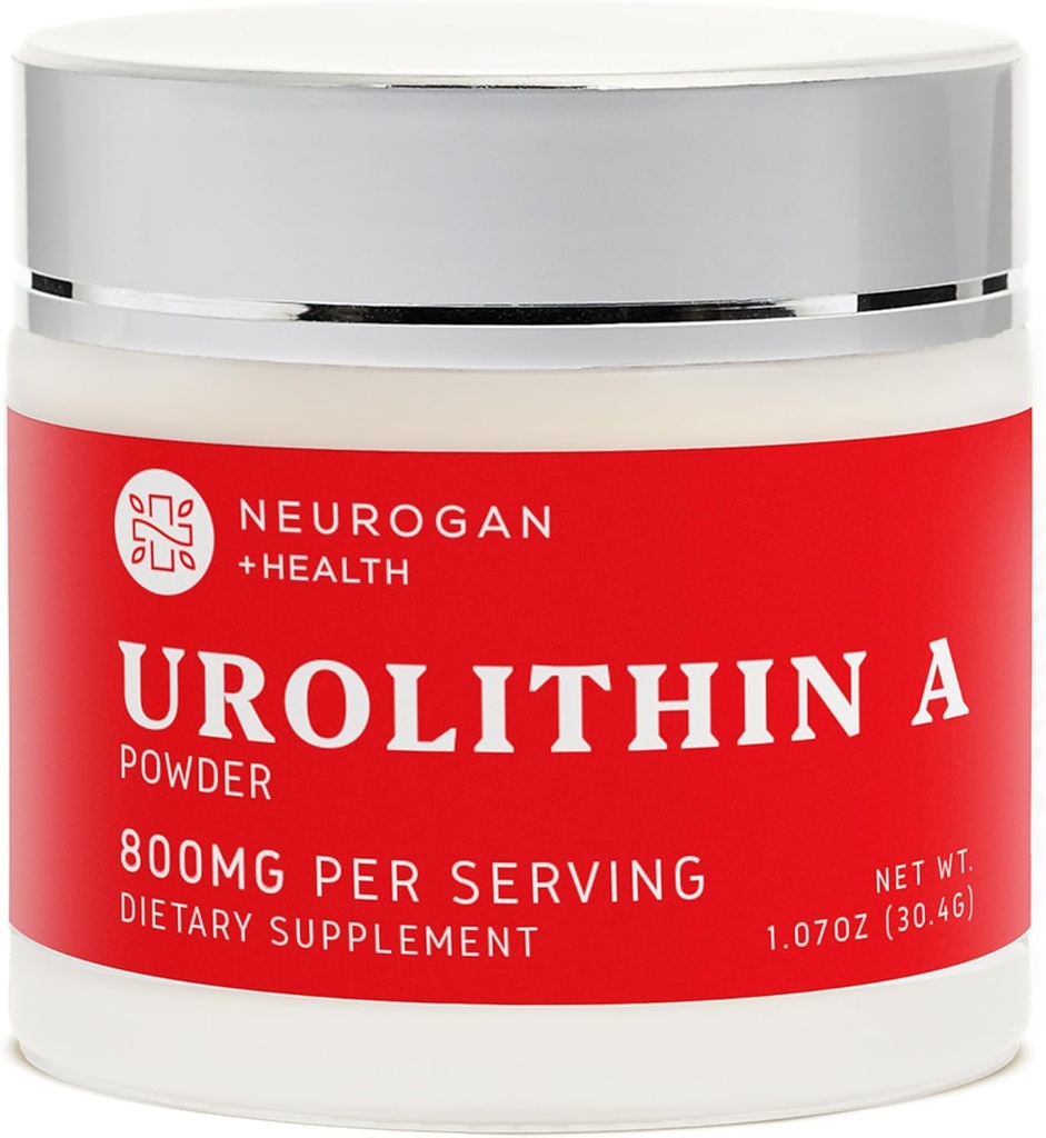 Neurogan Health Urolithin A Powder 800mg - Daily Wellness -Vegan, Non-GMO, Gluten-Free - 30.4g - Pure Urolithin A from Pomegranate Extract - Post Biotic Compound- No Fillers or Flavorings