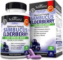 Elderberry Capsules with Zinc and Vitamin C for Adults - Immune Support Vitamins for Women and Men - Black Sambucus Elderberry Vitamin C and Zinc - Immune Defense Multiminerals Supplement, 60 Count
