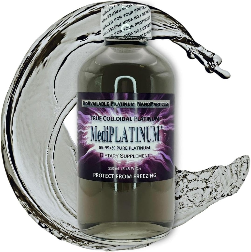 MediPLATINUMの腸のブスターの実質のコロイド プラチナPtNPの栄養物の補足-明確なガラス ビンの250のmL (8.45 Fl Oz)