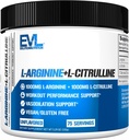 Evlution Nutrition L-Arginine + L-Citrulline - Endurance + Workout Performance Supplement - 2000mgコンプレックス - Vasodilation + Nitric酸化物サポート - ビーガン+グルテンフリーパウダー - 75給