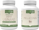 ライフ ケア セットの束のためのLignans - 犬のための自然なMultivitamin HMR Lignans 20mg、90のカプセルおよび中型の飼育犬6mg、120のカプセル、全体的な健康のためのビタミン