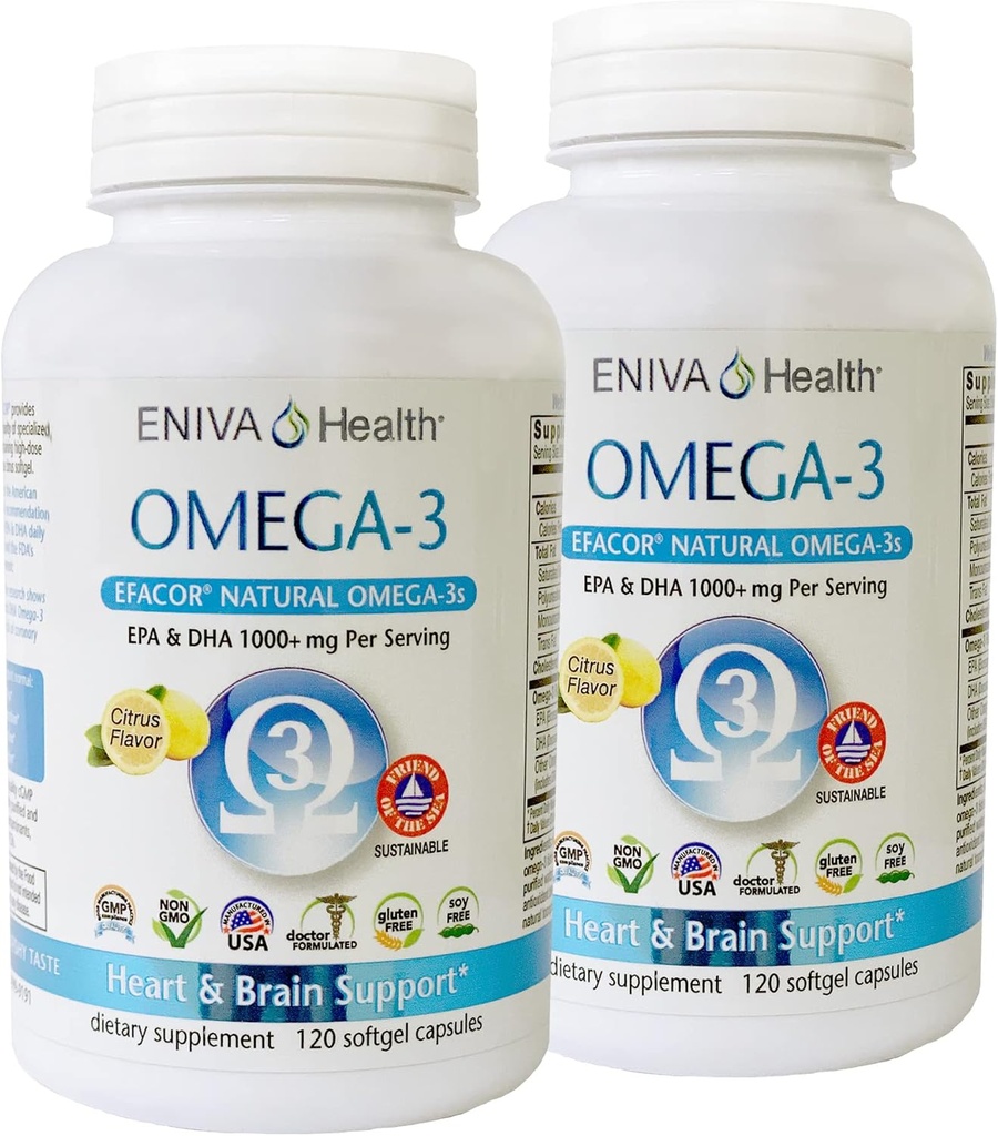 Eniva Omega-3の魚油の高いEPA/DHAの優れた魚油の毎日の補足2のパック(240の帽子)