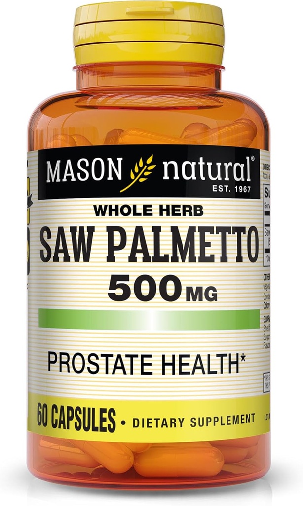MASON NATURALはPalmetto 500のmgを、サポート前立腺の健康及び尿機能、60のカプセル見ました