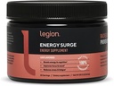 LEGION Energy Supplement - Unflavored Energy Drink Powder - Caffeine Powder with Taurine & Vitamin B Complex - Naturally Sweetened Energy Powder for Healthy Energy Drinks (120g)