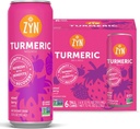ZYNターメリックウェルネスドリンク6(パック)、ブラックペッパーと混合ベリー風味のターメリッククルクミンドリンク、追加砂糖、低炭水化物&低カロリードリンク、クリーン代替
