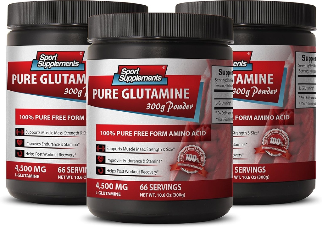 頭脳および記憶ブースター - 純粋なGLUTAMINEの粉4,500MG - 免疫サポート、グルタミン粉の補足、エネルギー ブースターの補足、lのグルタミン前のワークアウト、lのグルタミンのポストのワークアウト3のびん(900g)