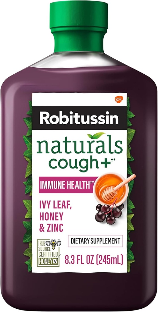 Robitussin Naturals Cough Plus Occasional Coughリリーフと免疫サポートのための免疫健康栄養補助食品 - 8.3 Oz