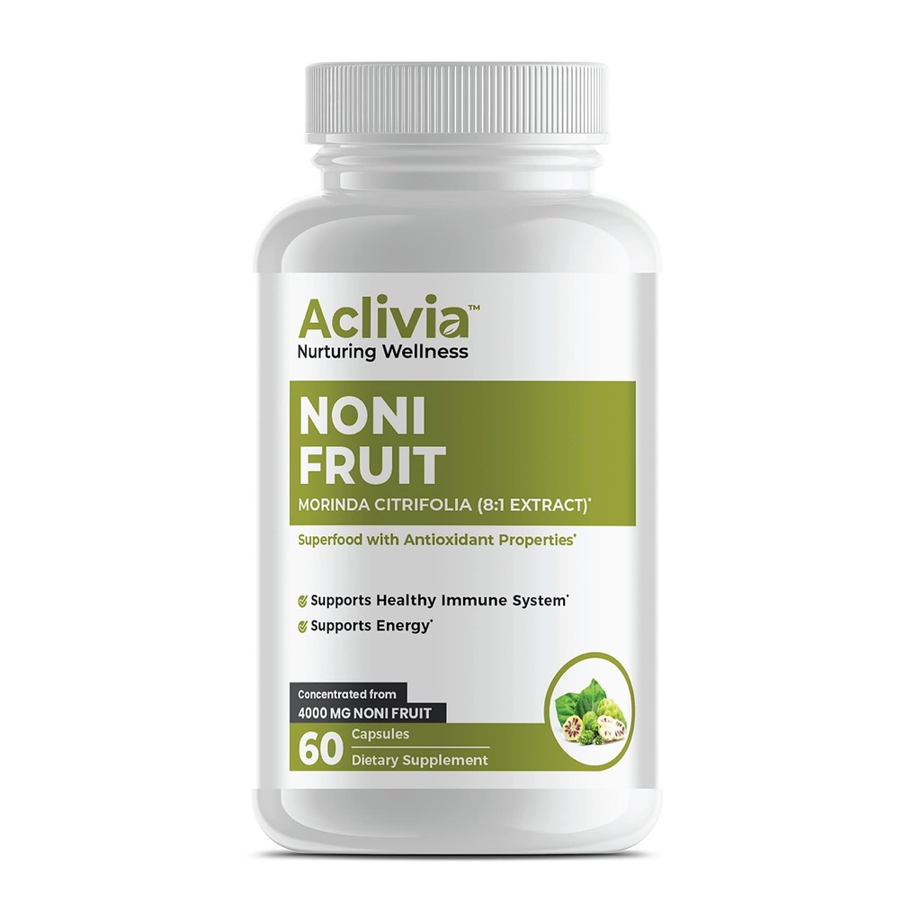 オーガニックハワイアンノニフルーツカプセル4000mg - Morindaシトリフォリアサプリメント - Non-GMO、グルテンフリー、米国製造、人工添加物なし(60カウント)