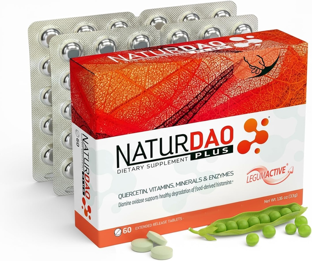 NATURDAO Plus® DAO酵素1,000,000 HDU/用量 - Catalase酵素 - 8コファクタとAdjuvants - 高度なヒスタミンブロッキングフォーミュラ - 食品耐性 - 60拡張リリースタブレット