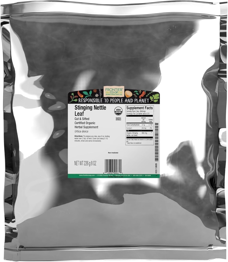 フロンティアのコップの有機性スティングのイラクサの葉、1lbのバルク袋、切口及びふるわれた-Nettleの茶を作るための理想、Kosherは証明しました