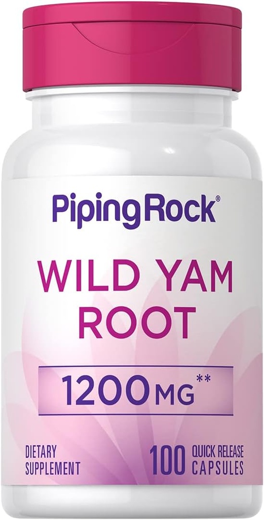 パイピングロックワイルドヤムルートカプセル1200mg | 100カウント | 抽出物サプリメント | グルテンフリー、非GMO