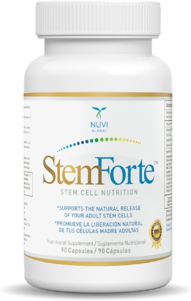 NuVi Global Stemforte Stem Cell Supplements | アンチエイジングサプリメント 幹細胞栄養 細胞再生と修復を促進し、老朽化細胞の再生 | 男性と女性のための90カプセル