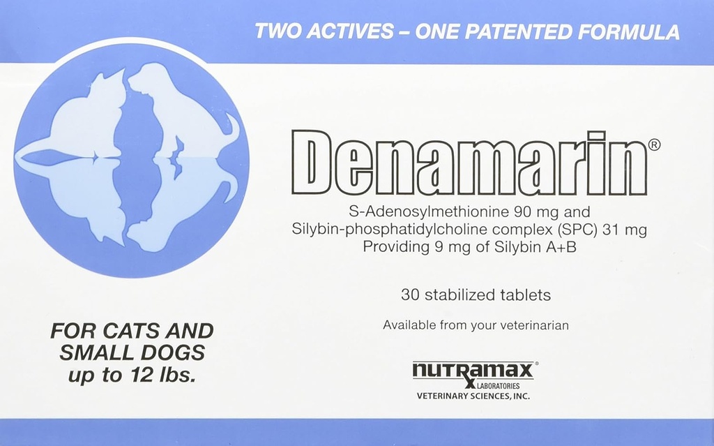 小さな犬と猫のためのNutramax研究所デンマリン肝健康サプリメント - S-Adenosylmethionine(SAMe)とSilybin、30錠
