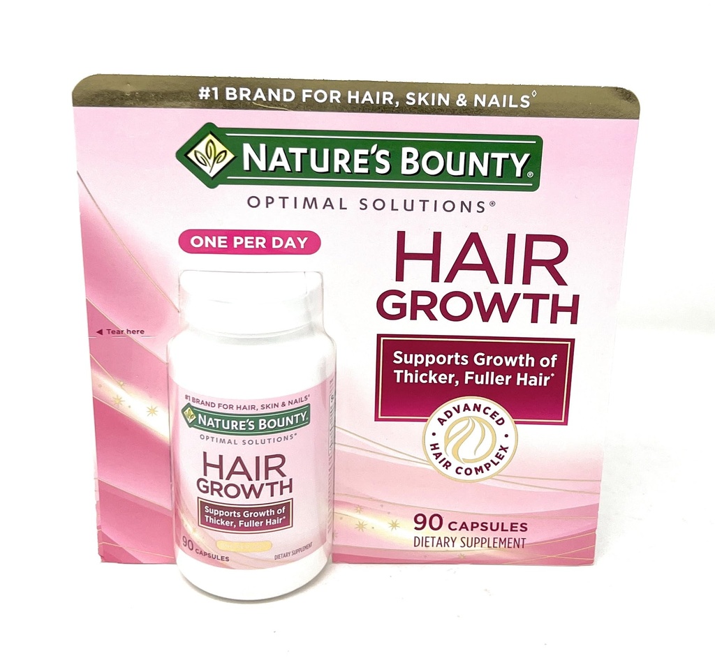 Nature's Bountyの毛の成長の補足、1日あたりの1、臨床的にBiotin、ケイ素及びアルギニン、90のカプセルとより厚く、完全な毛を、支えるために示しました