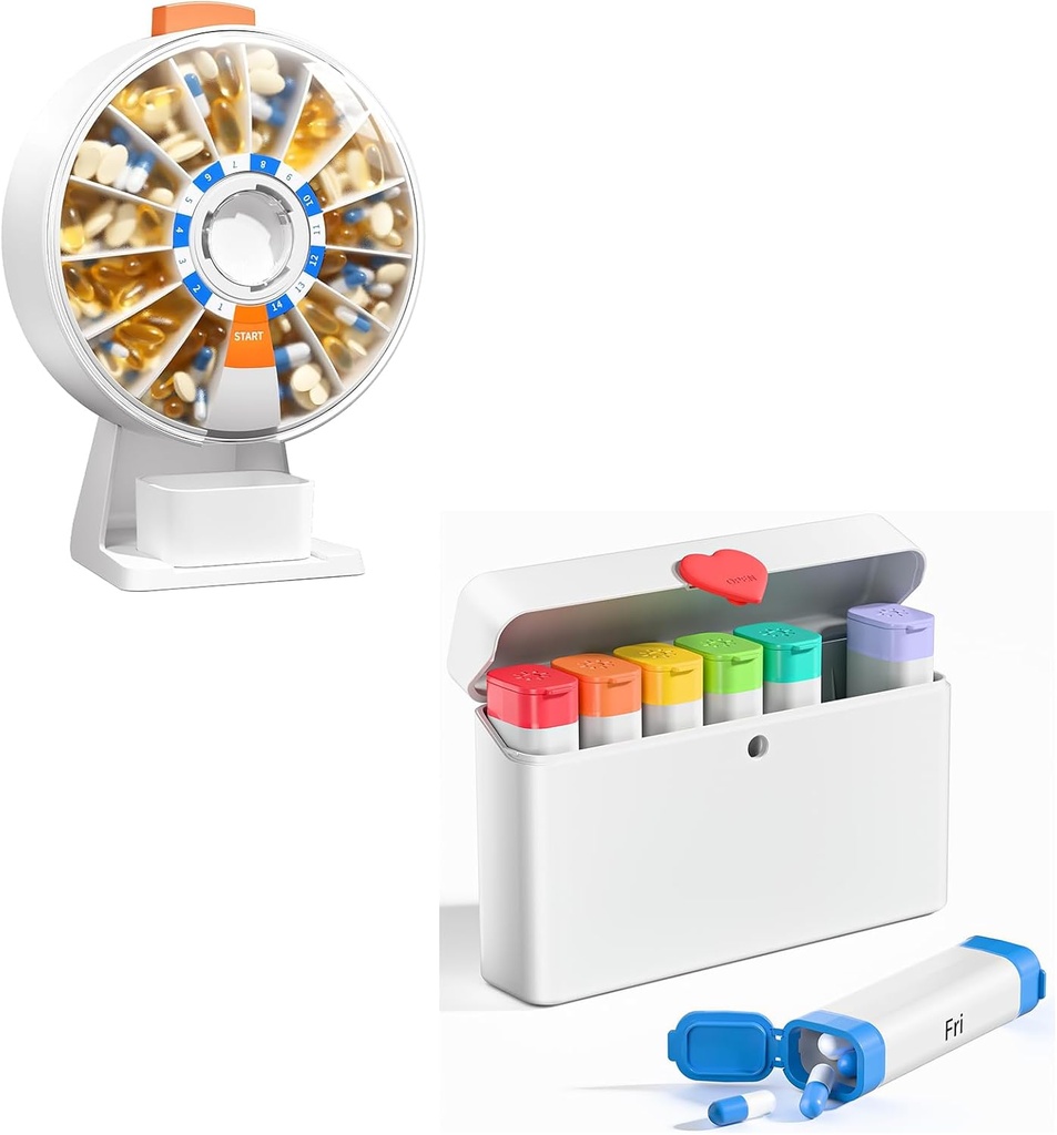 デイリーピルディスペンサー、ウィークリーピルオーガナイザー2日、新しいデザインでかわいいピルオーガナイザー