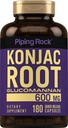 ピッピングロックグルコマンナンカプセル600mg | 180丸薬 | こんにゃく根繊維サプリメント | 非GMO、グルテンフリー