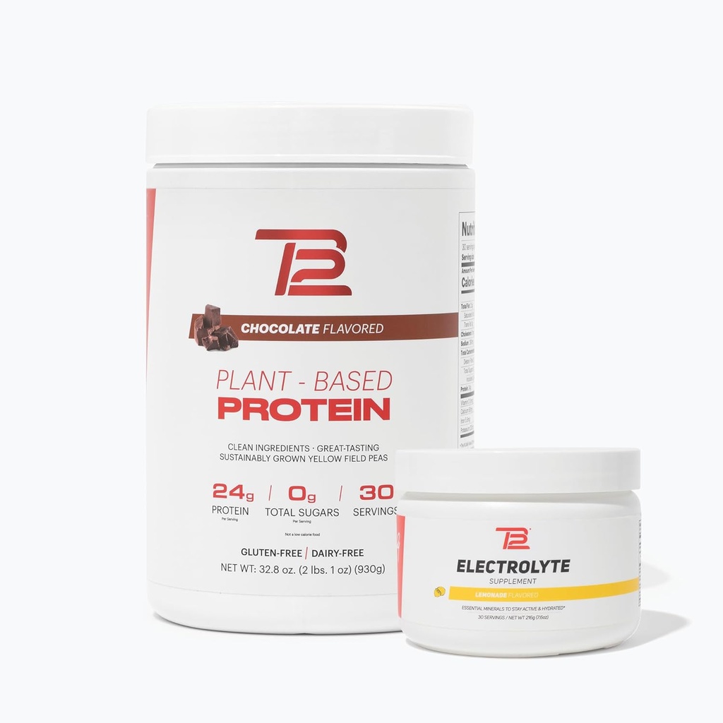 TB12植物によって基づく強さ及び水和の束(チョコレート蛋白質の粉及びLemonadeのElectrolytes)、サポート筋肉回復及び水和、酪農場の自由、非GMO、大豆なし