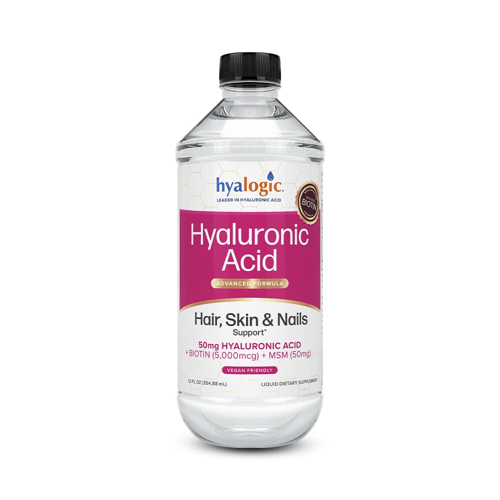 Hyalogic液体Hyaluronicの酸の補足-5,000のmcgのBiotinおよび50mg MSMの健康な毛、皮および釘のためのサポート-全ボディのための自然な水和 -高い分子量の方式- 12のoz