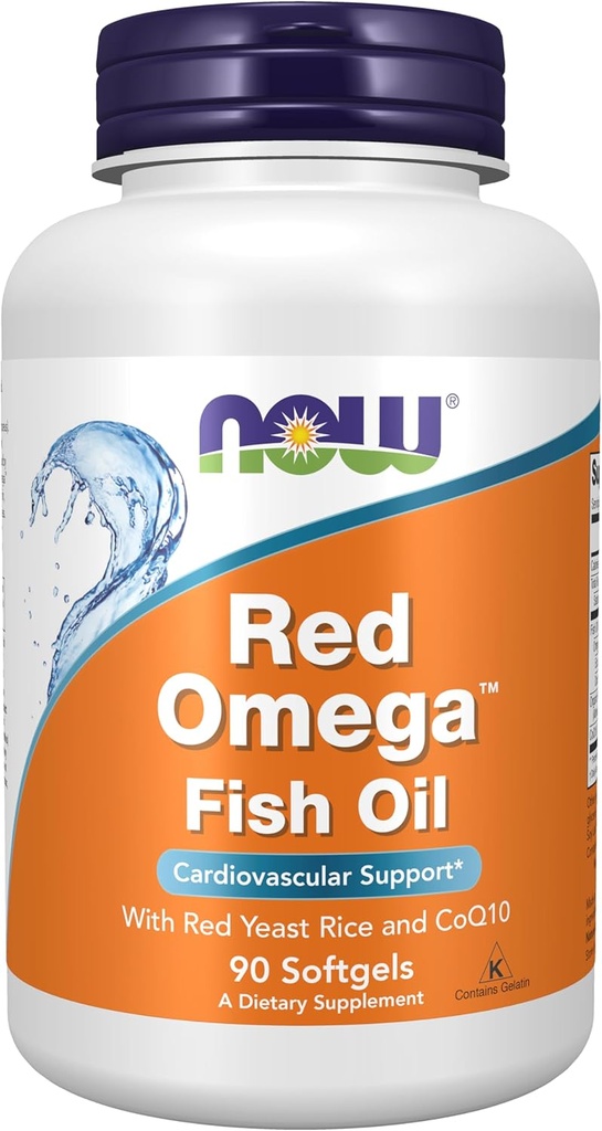 NOW Foodsは、CoQ10 30mgとOmega-3 Fish Oil、心臓血管サポート*、90 Softgelsと、Red OmegaTMを補います