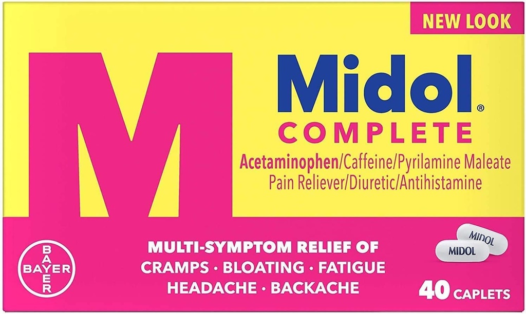 Midol Complete Maximum Strength Pain Reliever Caplets 40 ea (Pack of 4)