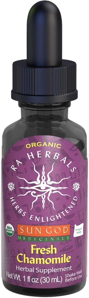 RA Herbals - 認定有機ソーシングフレッシュカモミールチンキ | リラックスのためのフレッシュブレンド | 1オンス