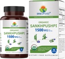 Brieofood Organic Sankhpushpi 1500mg、45 サービング、ベジタリアン、グルテンフリー、90 ベジタリアン タブレット