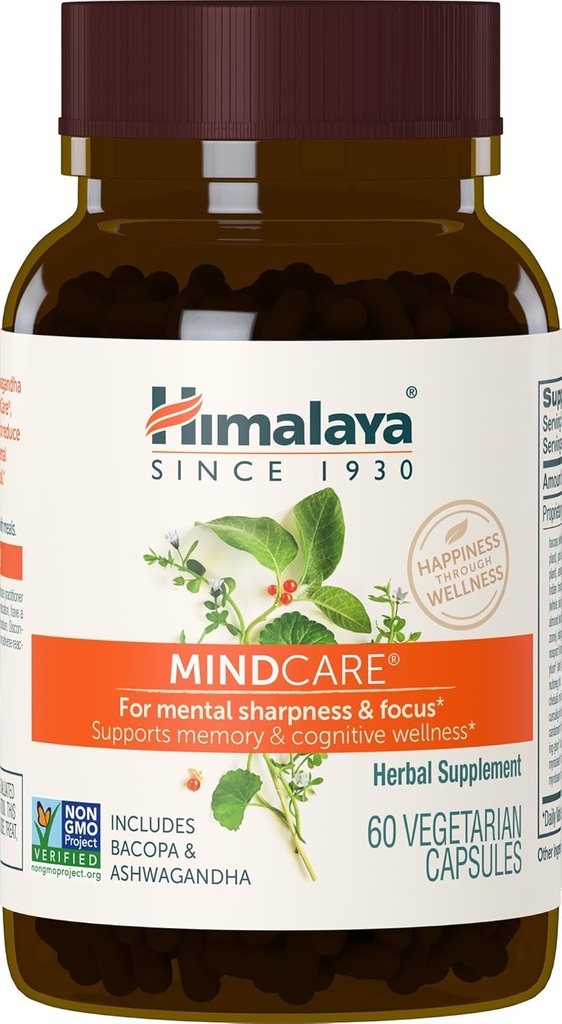 Himalaya mindCare - 記憶および焦点サポートのための向知性の草の頭脳の補足 - 完全菜食主義者の、非GMO、グルテンフリー、1170 mgの60カプセル