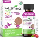 Wellements Organic Baby Multivitamin Drops(1 Fl Oz) - 乳幼児用乳液マルチビタミン - Toddler Vitamin for Immune Support(免疫サポート)*、健康増殖&骨開発*