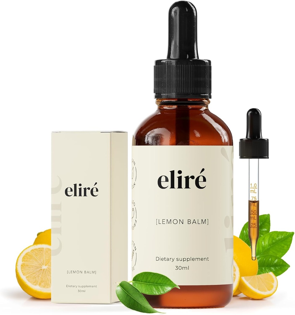 オーガニックレモンバームドロップ(10:1) - 唯一の3成分でアルコールフリーエキス - 穏やかなアフターミール消化快適性と機会の漂白救済 - お茶のミックス - 有機、コーシャ、非GMO - 1 fl oz