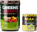 Nutrology Greens&Fruits Powder-Naturally Sourced Superfood, Chocolate (30サービング) BCAA Natural, Plant based BCAA Powder, Lemonade Flavor (30サービング)