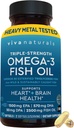 Viva Naturals Triple Strength Omega 3 Fish Oil Pills – 2500 mg High-Potency Formula with 2250 mg Omega 3 Fatty Acids (Including EPA, DHA, DPA) in rTG Form for Absorption – IFOS Certified, 90 Softgels