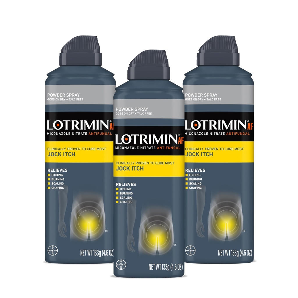 Lotrimin AFのJockのイッチの粉のスプレー、Miconazole Nitrate 2% - ほとんどのイッチの処置、4.6 Ounces (133グラム)のスプレー缶(パック3)
