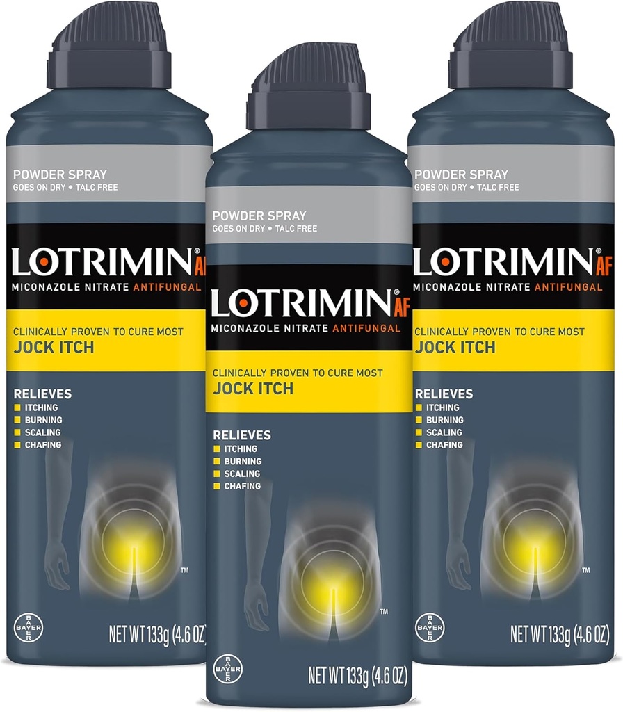 Lotrimin AFのJockのイッチの粉のスプレー、Miconazole Nitrate 2% - ほとんどのイッチの処置、4.6 Ounces (133グラム)のスプレー缶(パック3)