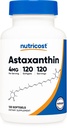 Nutricostアスタキサンチン4mg、グルテンフリーと非GMO、120Softgels(4ヶ月の供給)