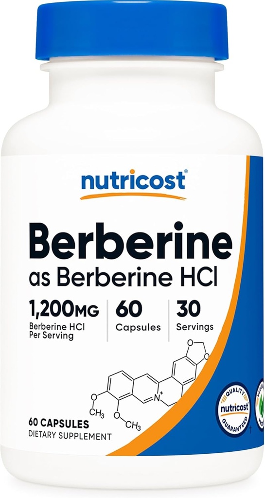 Nutricost Berberine HCl 1200mgの60のベジタリアンのカプセル-グルテンフリー及び非GMO