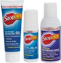 Stopainの痛みの救助のコンボ セット(ゲル、ロール・オン、スプレー)米国は、MSM、グルコサミン、より低い背部のためのメンソール、ニー、首HSA FSAの代表的な鎮痛剤プロダクトと、最高強さの速い機能します