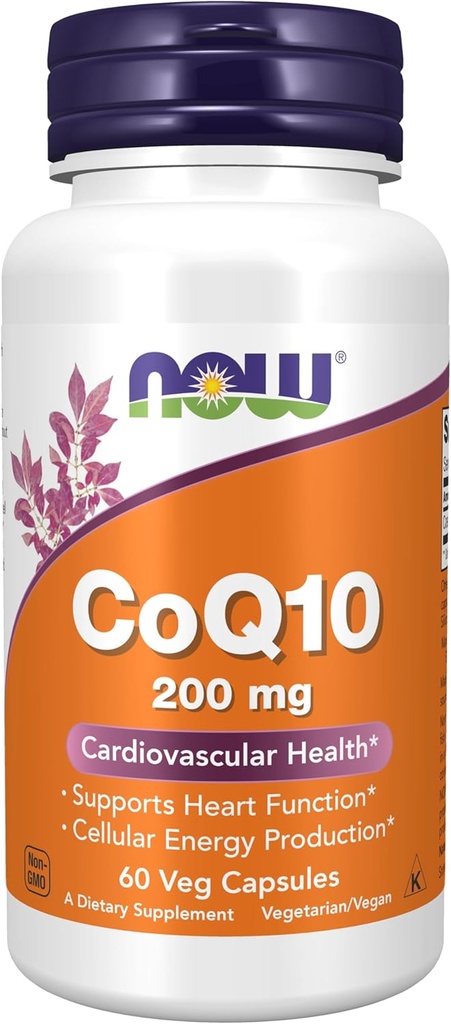 NOWフーズサプリメント、CoQ10(補酵素Q10)200mg、心血管の健康*、60ベジカプセル