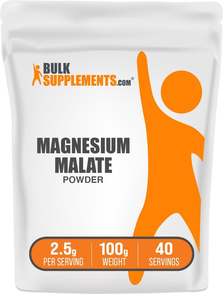 BulkSupplements.com マグネシウムマレートパウダー - マグネシウムサプリメント、高バイオアビラビルティ - アンフレーバー&グルテンフリー、2.5g/サービング、100g(3.5オンス)(パッケージ1)