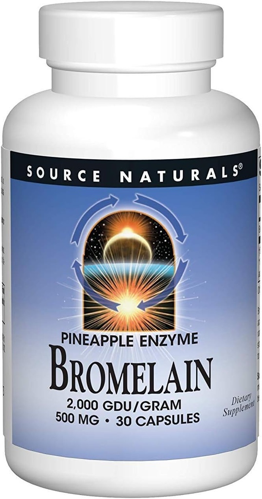 ソースナチュラル - Bromelain 2000 Gdu、500mg、30カプセル