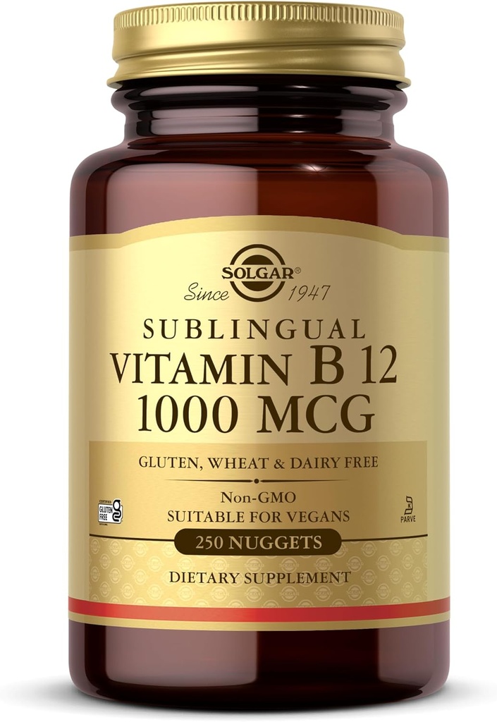 Solgar Vitamin B12 1000 mcg、250 Nuggets - エネルギー、赤血球の生産をサポート - 健康な神経系 - 心血管の健康を促進 - ビタミンB - 非GMO、グルテンフリー - 250のサービング