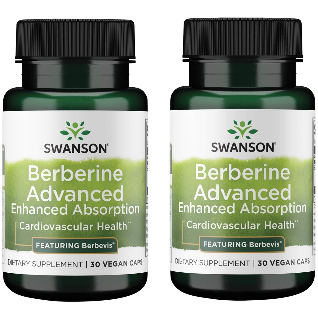 Swanson Berberineの高度によって高められた吸収 - Berbevis 550のmg 30のVegeの帽子を特色にします(2パック)