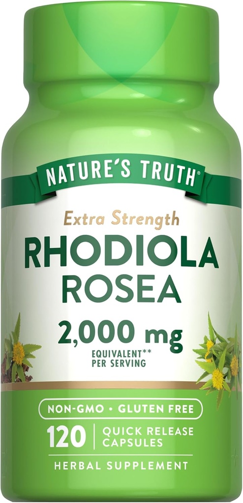 Nature's Truth Rhodiola Rosea | 2000mg | 120カプセル | Non-GMO&グルテンフリーエキスサプリメント