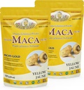 Inca's Gold Organic Yellow Maca Gelatinized Root Powder for Family - Adaptogenは、ボディの全体的なVitallity、免疫システム、メモリおよび学習 - ジュニンペルーから100%純粋なマカ - 454g(パッケージ2)