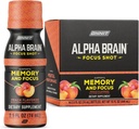 ONNIT Alpha Brain Focus Shot, Peach Flavor, Nootropic Dietary Supplement Drink That Supports Energy, Focus, and Mood, IGEN™ Non-GMO Tested, 2.5 fl oz, 6 Count