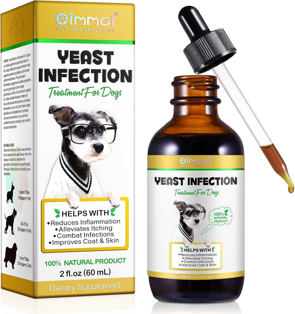 Yeast Infection Treatment for Dogs, Natural Dog Yeast Infection Treatment Supports Itch Relief, Ear Infection, Allergy Relief, Pet Supplies Dog Herbal Supplement, Bacon Flavor