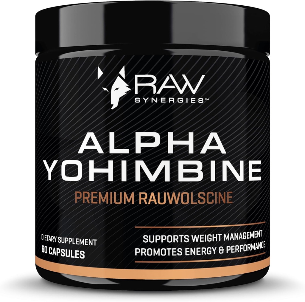 Alpha Yohimbine – Yohimbe Bark Fat Burner, Weight Loss Pills That Work Fast - 3rd Party Tested for Purity and Potency, 60 capsules by RAW Synergies
