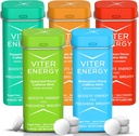 Viter Energy 40mg Caffeine Mints - Sugar Free, B Vitamins, Vegan, Boosts Fast Energized Alert Focus, Caffeinated Nootropic Supplement Pills (Variety Flavors, 20pcs, 5 Pack, 100pcs Total)