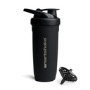 Smartshakeはステンレス鋼の蛋白質のシェーカーのびん-非絶縁された男女の体育館のびんを補強します 金属のシェーカーのびん- 900のml   30のoz - Leakproofねじオンのふた-DEHP及びBPAは放します(黒)